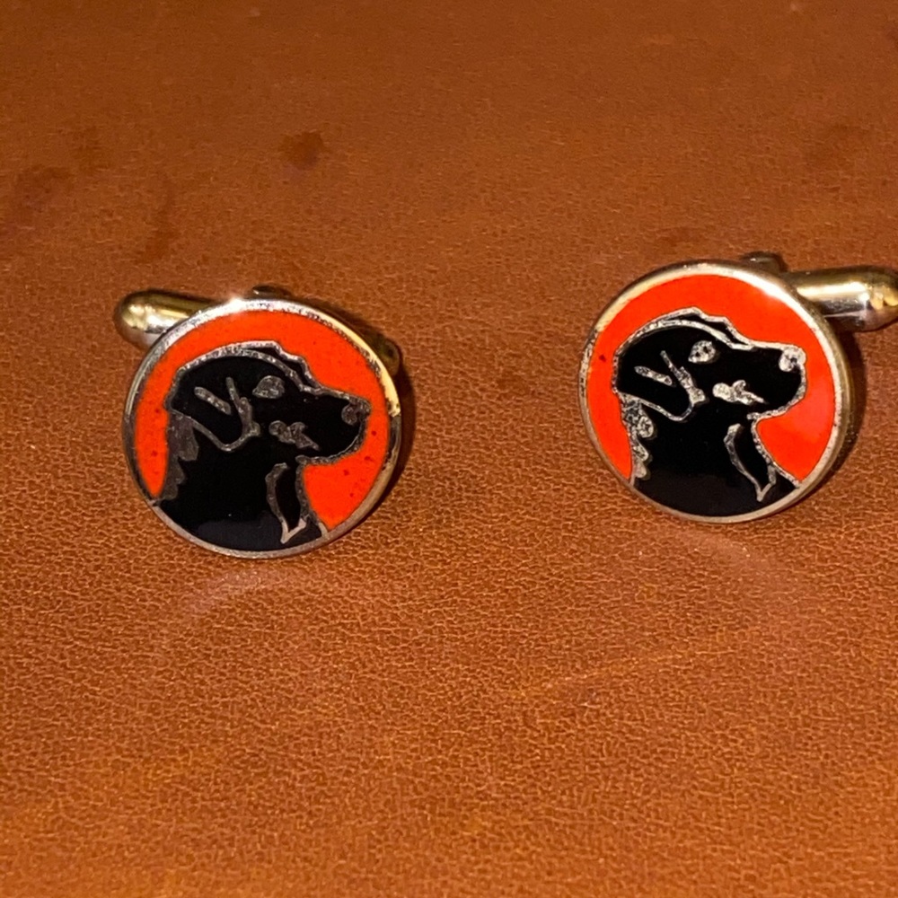 Ben Silver Black Lab Head Cufflinks